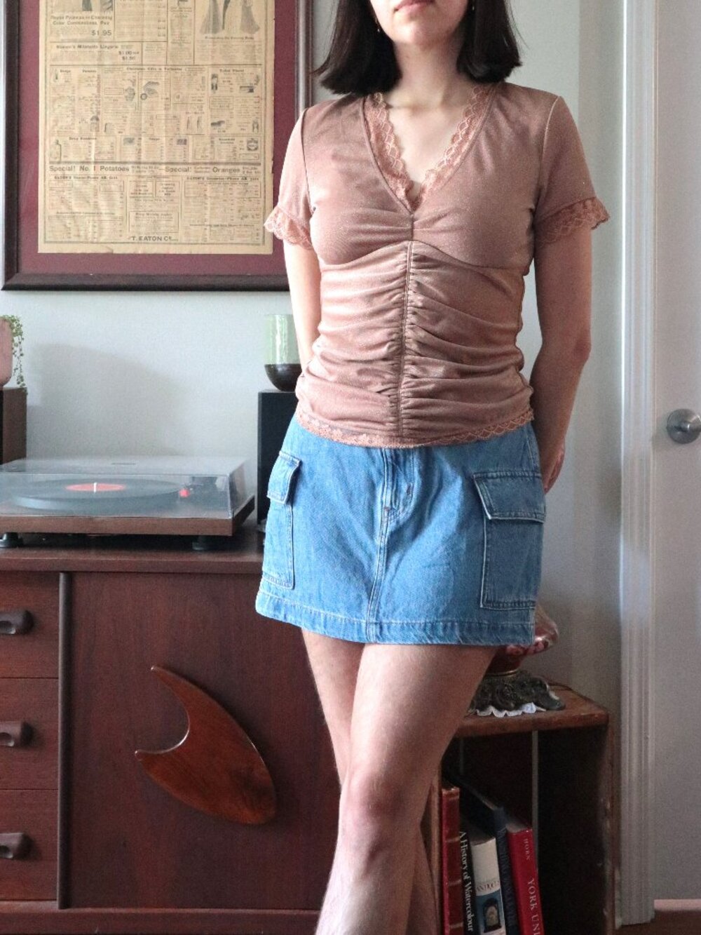Jean Miniskirt (Levi's, Y2K, 2000s, Denim Skirt, Microskirt, Size 29)